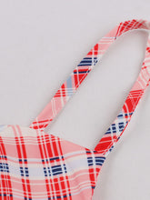 Load image into Gallery viewer, Vintage Red Spaghetti Strap Plaid 1950S Vintage Dress Set