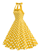 Load image into Gallery viewer, 1950s Vintage Polka Dot Halter Rockabilly Swing Dress