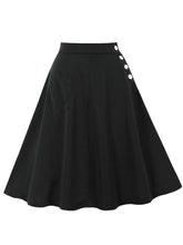 Load image into Gallery viewer, 1950s Classic A-Line Skirt with Contrasting White Buttons