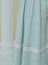 Load image into Gallery viewer, Blue Lace Ruffles Edwardian Revival Dress