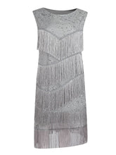 Load image into Gallery viewer, Wine Red Sexy Gatsby Glitter Fringe 1920s Flapper Dress
