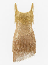 Load image into Gallery viewer, Purple 1920s Sequin Flapper Great Gatsby Dress with Fringe