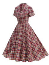 Load image into Gallery viewer, The Ruby Plaid Plaid Shirt Dress