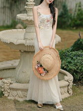 Load image into Gallery viewer, Vintage White Lace Spaghetti Strap Maxi Fish Tail Dress