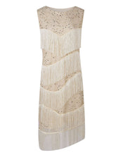Load image into Gallery viewer, Wine Red Sexy Gatsby Glitter Fringe 1920s Flapper Dress
