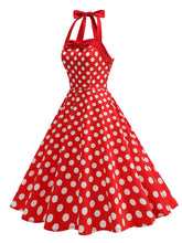 Load image into Gallery viewer, 1950s Vintage Polka Dot Halter Rockabilly Swing Dress