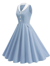 Load image into Gallery viewer, 1950s Vintage Peter Pan Collar Sleeveless Retro Swing Dress