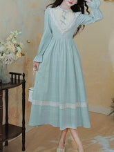 Load image into Gallery viewer, Blue Lace Ruffles Edwardian Revival Dress