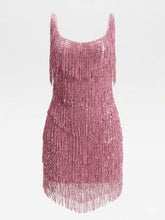 Load image into Gallery viewer, Purple 1920s Sequin Flapper Great Gatsby Dress with Fringe