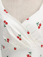 Load image into Gallery viewer, Vintage 1950s Lemon Print Cap Sleeve V Neck Rockabilly Swing Dress
