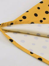 Load image into Gallery viewer, Butterflies Vintage Yellow Polka Dot Dress with a Bow-Tied Neckline