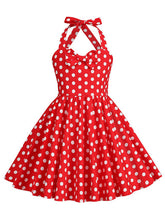 Load image into Gallery viewer, Kids Little Girls' Dress Bow Halter Polka Dots Sleeveless Cotton 1950S Vintage Dress