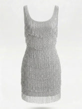 Load image into Gallery viewer, Purple 1920s Sequin Flapper Great Gatsby Dress with Fringe