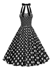 Load image into Gallery viewer, 1950s Vintage Polka Dot Halter Rockabilly Swing Dress