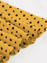 Load image into Gallery viewer, Butterflies Vintage Yellow Polka Dot Dress with a Bow-Tied Neckline