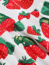 Load image into Gallery viewer, Kids Little Girls' Dress Bow Halter Strawberry Sleeveless Cotton 1950S Vintage Dress