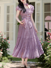 Load image into Gallery viewer, Lilac Off-The-Shoulder Ruffle Maxi Dress Set