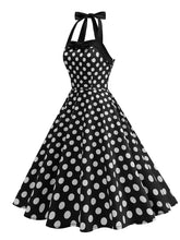 Load image into Gallery viewer, 1950s Vintage Polka Dot Halter Rockabilly Swing Dress
