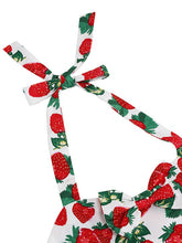 Load image into Gallery viewer, Kids Little Girls' Dress Bow Halter Strawberry Sleeveless Cotton 1950S Vintage Dress