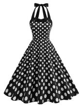 Load image into Gallery viewer, 1950s Vintage Polka Dot Halter Rockabilly Swing Dress