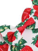 Load image into Gallery viewer, Kids Little Girls' Dress Bow Halter Strawberry Sleeveless Cotton 1950S Vintage Dress