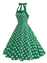 Load image into Gallery viewer, 1950s Vintage Polka Dot Halter Rockabilly Swing Dress