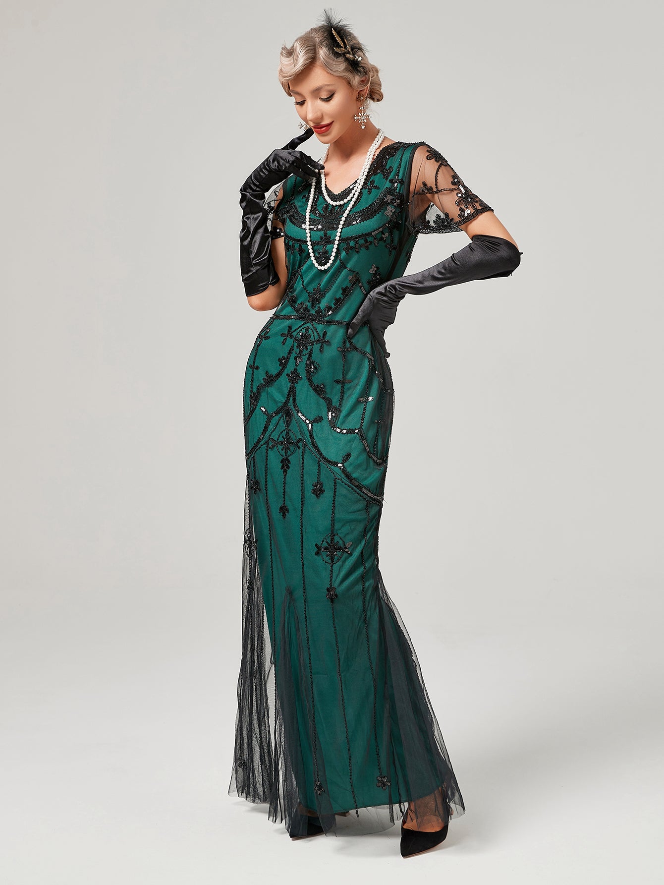 1920s flowy dress Multicolored floral silk chiffon 1920s dress with tiered skirt