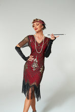 Load image into Gallery viewer, V Neck Sequined Beaded Tassels 1920S Gatsby Dress