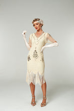 Load image into Gallery viewer, V Neck Sequined Beaded Tassels 1920S Gatsby Dress