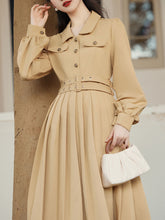 Load image into Gallery viewer, Khaki 1950S Windbreaker Dress With Gold Buttons