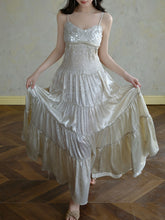 Load image into Gallery viewer, Silver Shiny Embroidered Beads Vintage Dress
