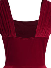 Load image into Gallery viewer, Burgundy Love Heart Gold Button 1950S Vintage Dress