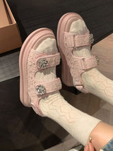 Load image into Gallery viewer, Women&#39;s Round Toe Platform Sandals Leather Vintage Shoes