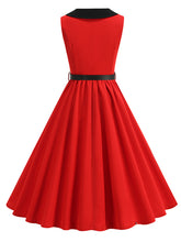 Load image into Gallery viewer, 1950s Vintage Baby Blue Peter Pan Collar Sleeveless Retro Swing Dress