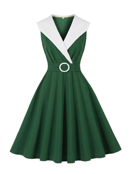 dark green vintage dress 1950s Pin-up LowStock:42198963060787 59Your weight is not The Shift Dress in Size:X-Large US 14/16 UK 18
