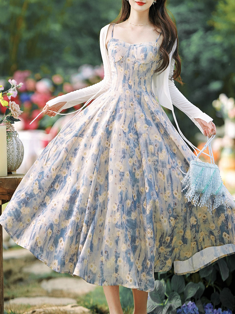 vintage floral formal dress Vintage 1950s Retro Floral Print Evening Gown