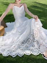 Load image into Gallery viewer, Women&#39;s Bohemian White Bohemian Dress Maxi Dress