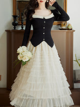 Load image into Gallery viewer, 2PS Black Sweater And Tulle Cupcake Swing Skirt 1950S Vintage Outfits