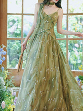 Load image into Gallery viewer, 2PS Moss Green Floral Chiffon Maxi Dress with Matching Cardigan