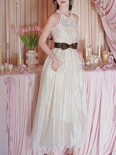 Load image into Gallery viewer, 1950s Vintage White Lace Organza Maxi Dress for Women
