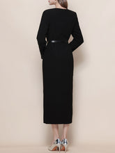 Load image into Gallery viewer, Black Square Collar Long Sleeve Bodycon 1960S Dress