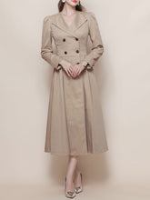Load image into Gallery viewer, Khaki Vintage Style Double Breasted Trench Dress Coat