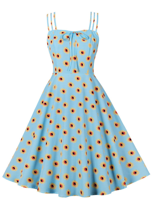 Purple Daisy 1950S Vintage Spaghetti Strap Dress