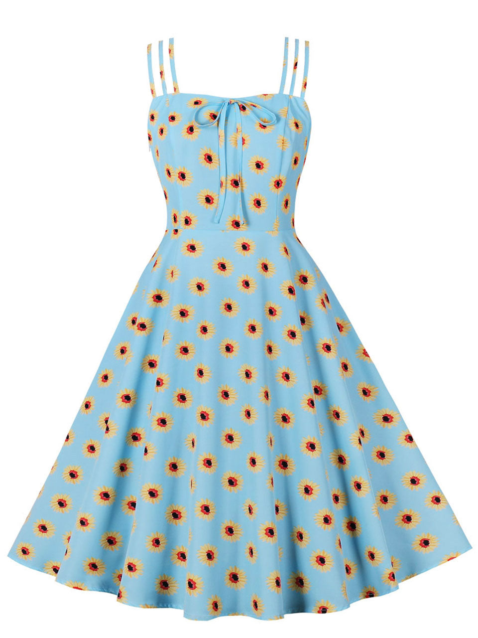 Purple Daisy 1950S Vintage Spaghetti Strap Dress