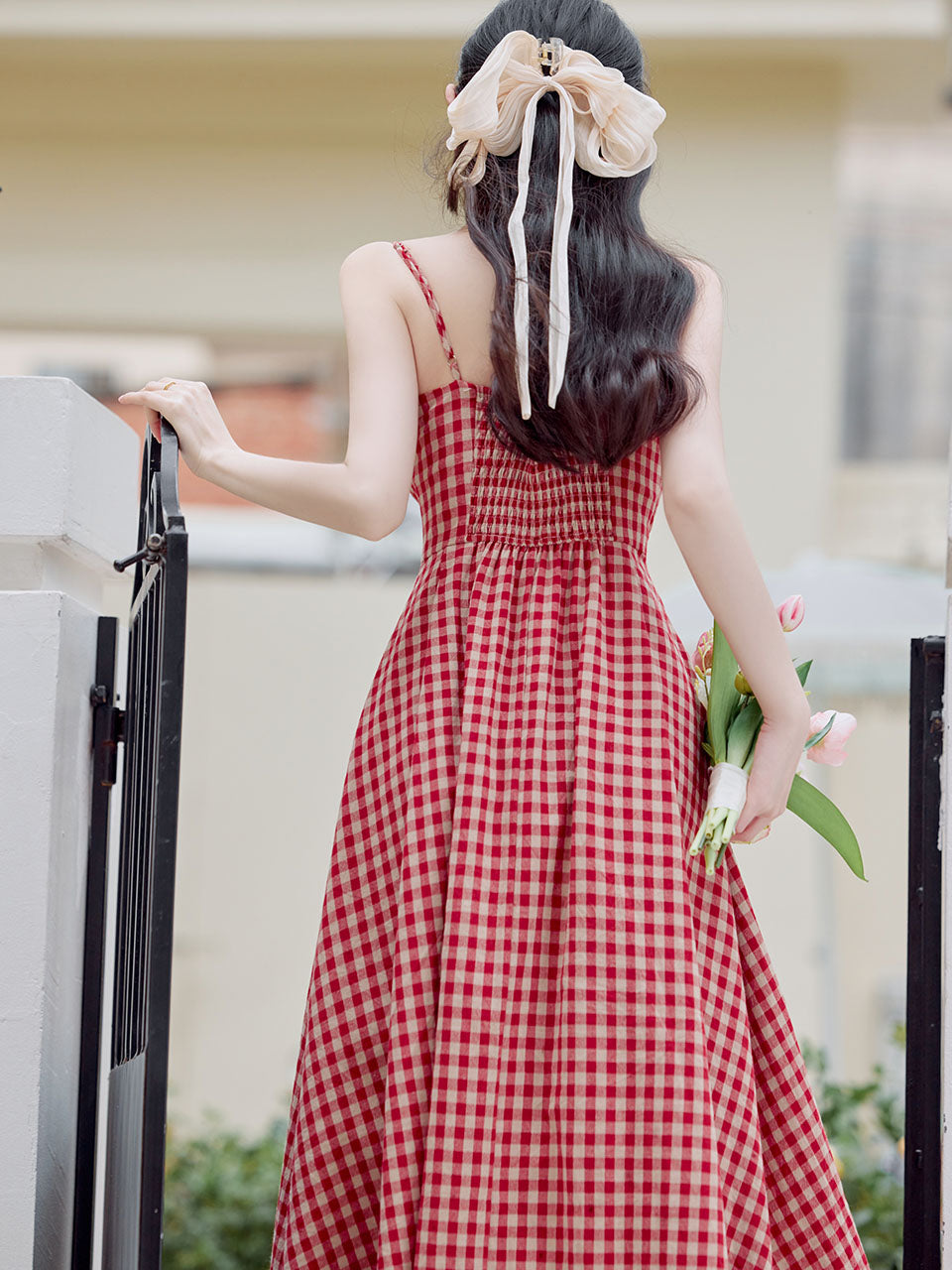 2PS White Floral Print Spaghetti Strap Dress With Blue Shawl Dress Suit Jolly Vintage 2PS White Floral Print Spaghetti Strap Dress With Blue Shawl Dress Suit Jolly Vintage