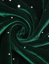 Load image into Gallery viewer, Christmas Green Square Collar Sequins Velvet 1950S Vintage Swing Dress