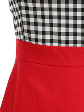 Load image into Gallery viewer, Red Plaid Halter Backless 1950S Vintage Swing Dress