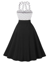 Load image into Gallery viewer, White Polka Dots Halter 1950S Swing Dress