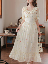 Load image into Gallery viewer, White Peter Pan Collar 1950S Vintage Cotton Dress