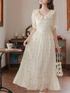 White Peter Pan Collar 1950S Vintage Cotton Dress
